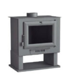 Estufa de leña FM CH‑0 frontal con leñero 11 kW + Kit completo de instalación - Imagen 3
