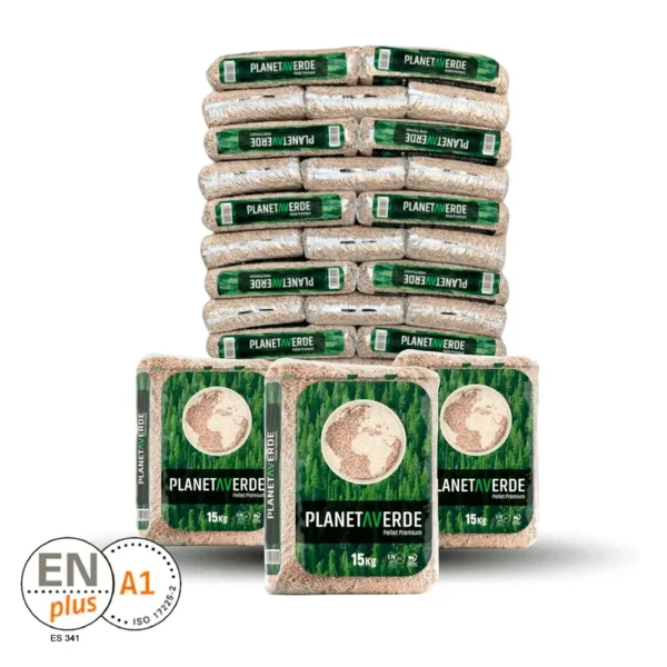 Planeta Verde – Palet de 77 sacos de pellet 15 kg (1.155 kg) – ENplus A1, PEFC