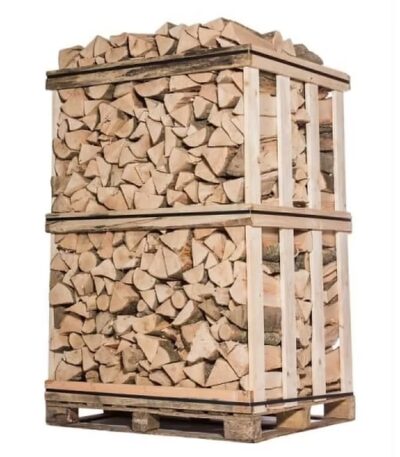 Leña seca de roble y haya de 25 cm — palé de 3 m³