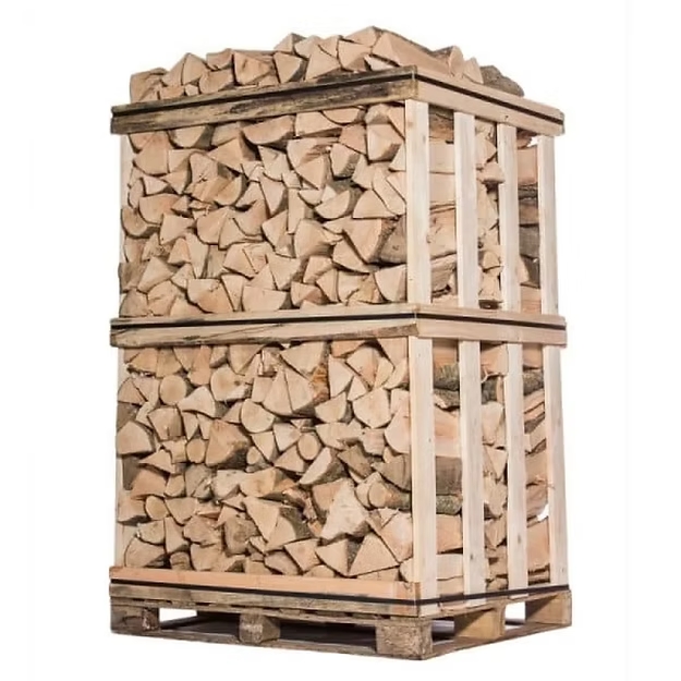 Leña seca de roble y haya de 25 cm — palé de 3 m³