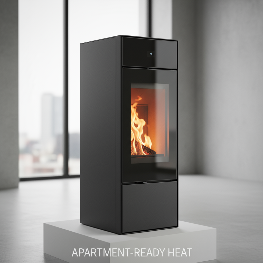 Estufa de pellets de aire compacta — 8 kW Estufa de pellets de aire compacta — 8 kW