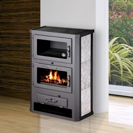 Estufa de leña Belleza Grande F con horno — 12 kW