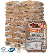 Pellets Nova Lenha de pino — palé de 77 sacos de 15 kg