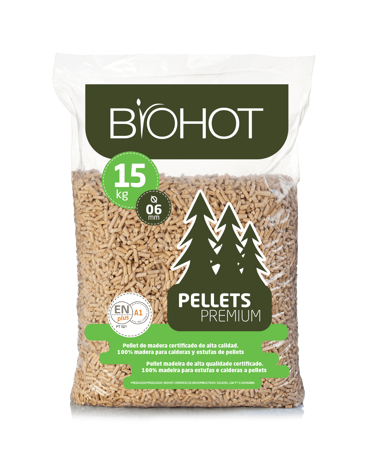 Pellets Biohot ENplus A1 — palé de 65 sacos de 15 kg — imagen 2