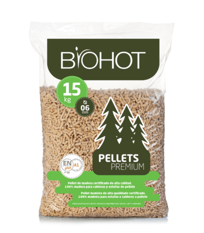 Pellets Biohot ENplus A1 — palé de 65 sacos de 15 kg