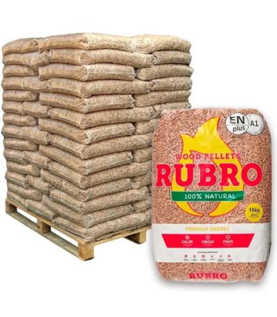 Pellets Rubro ENplus A1 — palé de 65 sacos de 15 kg