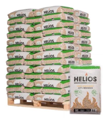 Pellets Helios DINplus y ENplus A1 — palé de 65 sacos de 15 kg