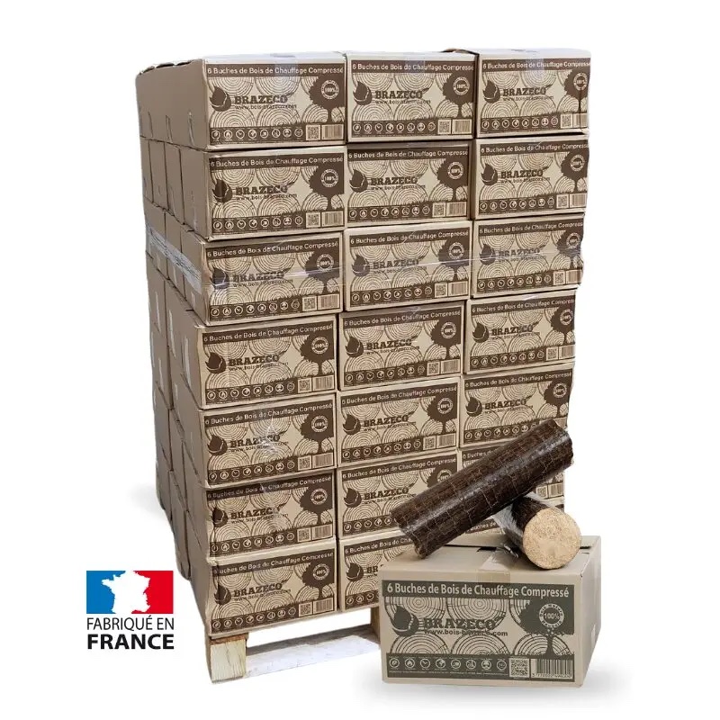 Briquetas Brazeco de roble y haya — palé de 80 cajas