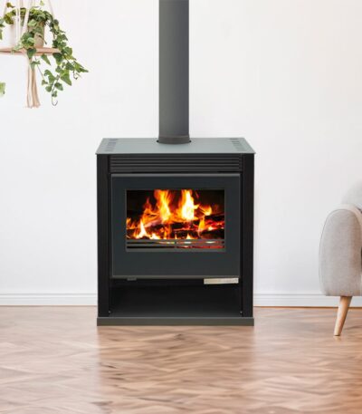 Estufa de leña Belleza Rubin Lux negra — 13 kW