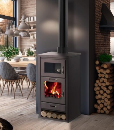 Estufa de leña Belleza Deluxe F con horno — 11 kW