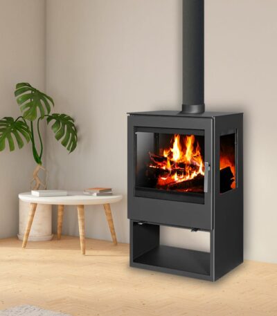 Estufa de leña Belleza Modena Vision de triple cristal — 10 kW